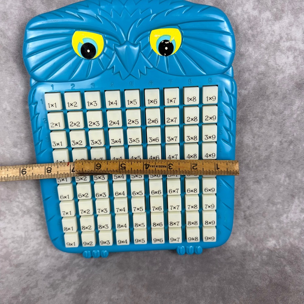 Vtg 90s Magic Math Randtoy Multiplication Owl Toy Push Button Times Table Tudor - Picture 5 of 7